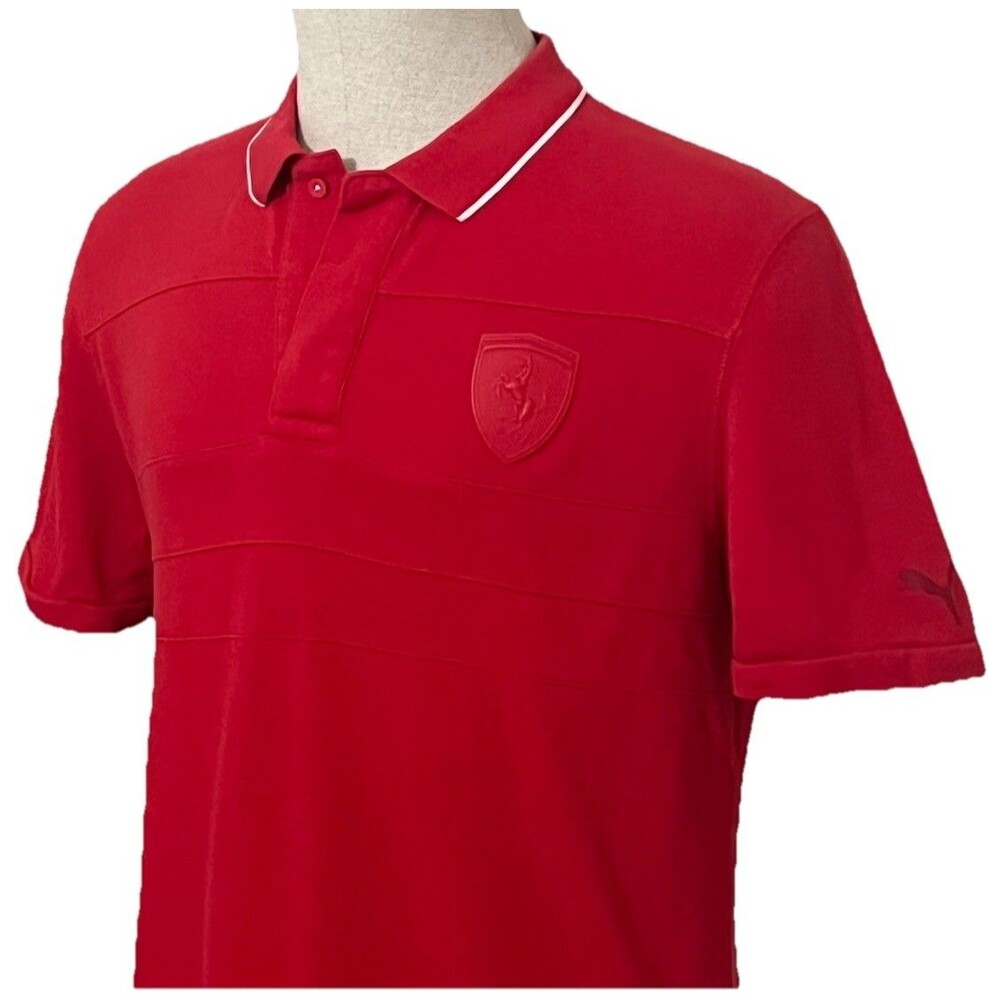 Puma X Ferrari Red Short Sleeve Polo Shirt Men’s Large